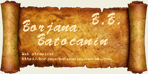 Borjana Batoćanin vizit kartica